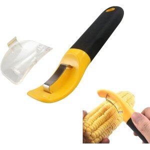 Pelador de maíz, herramienta profesional para pelar mazorcas de maíz, cortador de maíz de acero inoxidable con agarre suave para utensilios de cocina, herramienta peladora de maíz