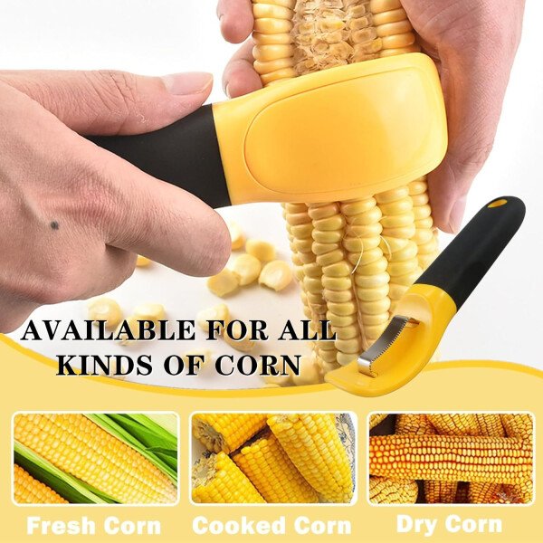 Pelador de maíz, herramienta profesional para pelar mazorcas de maíz, cortador de maíz de acero inoxidable con agarre suave para utensilios de cocina, herramienta peladora de maíz - Imagen 6
