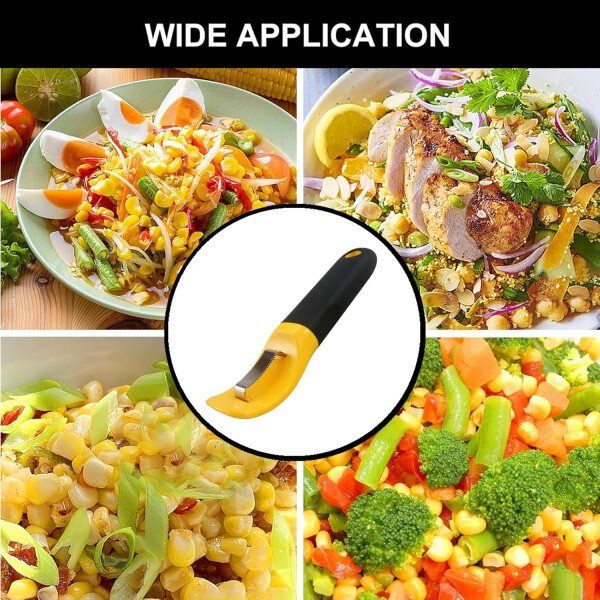 Pelador de maíz, herramienta profesional para pelar mazorcas de maíz, cortador de maíz de acero inoxidable con agarre suave para utensilios de cocina, herramienta peladora de maíz - Imagen 7