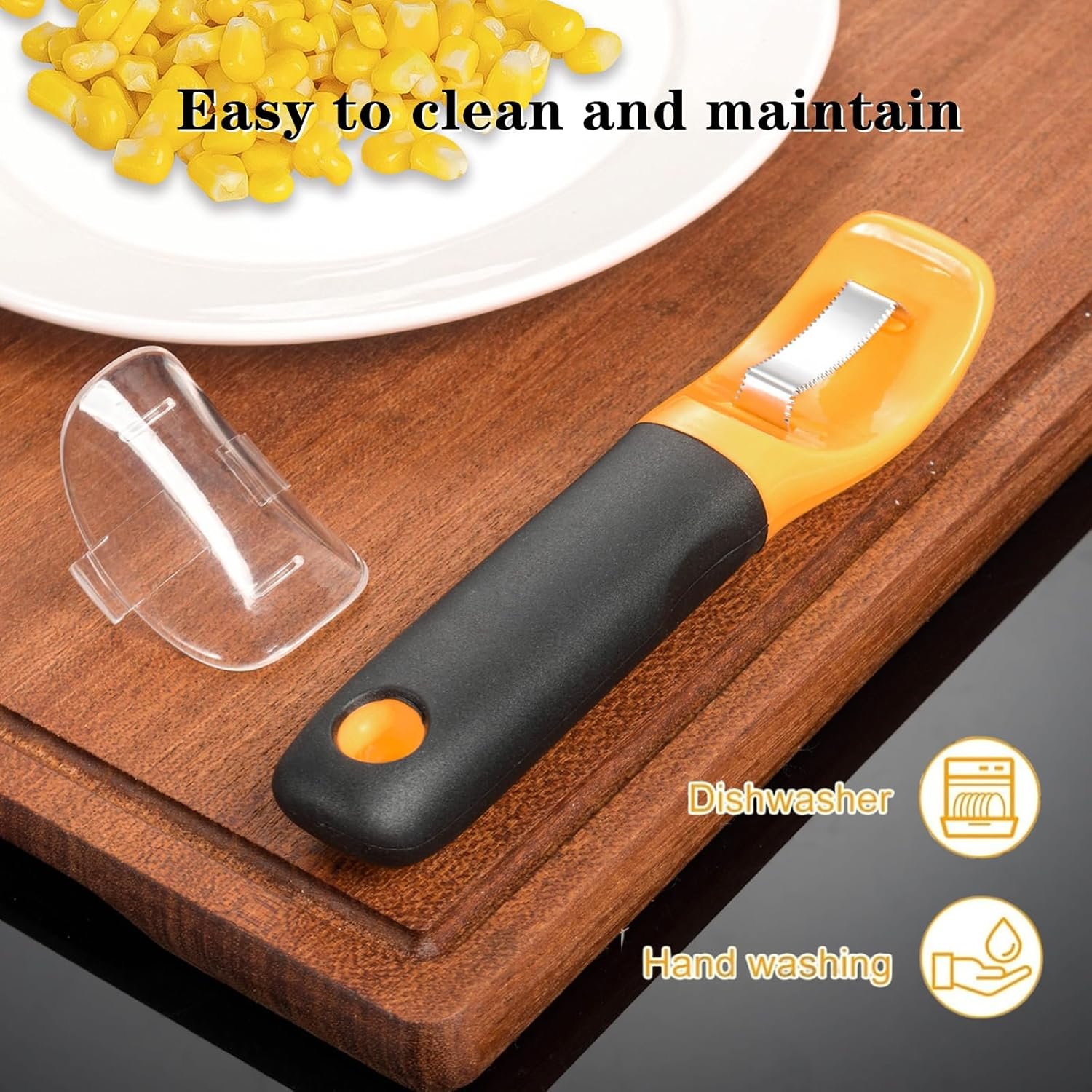 Pelador de maíz, herramienta profesional para pelar mazorcas de maíz, cortador de maíz de acero inoxidable con agarre suave para utensilios de cocina, herramienta peladora de maíz - Imagen 8