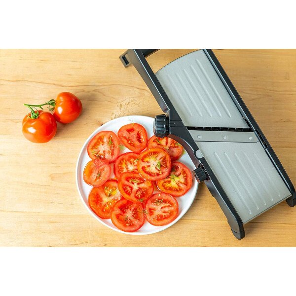 Cortador de alimentos con mandolina, ajustable de acero inoxidable con cortador de gofres, corte arrugado, papas fritas, cebolla vegetal - Image 10
