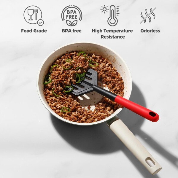 Picadora de carne y espátula 2 en 1 para carne molida, hamburguesa, pavo, papa y verduras, resistente al calor, sin BPA, utensilio antiarañazos para mezclar, triturar, revolver en sartenes - Imagen 6