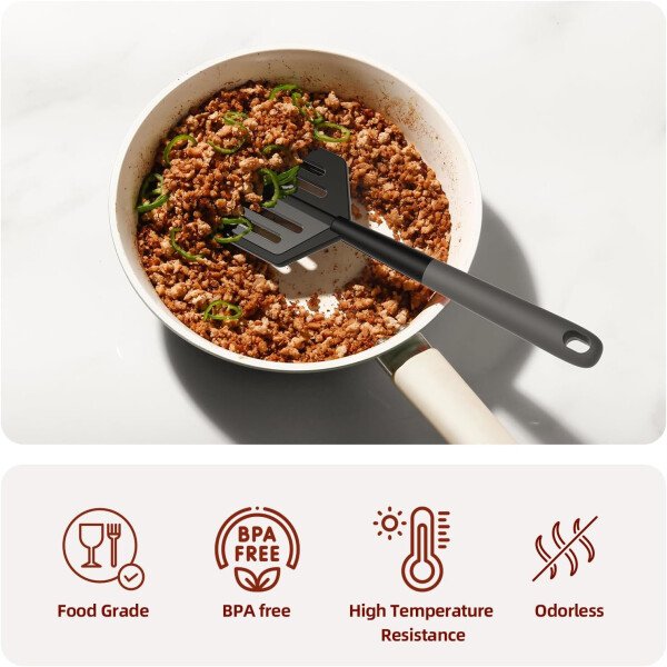 Picadora de carne y espátula 2 en 1 para carne molida, hamburguesa, pavo, papa y verduras, resistente al calor, sin BPA, utensilio antiarañazos para mezclar, triturar, revolver en sartenes - Imagen 13