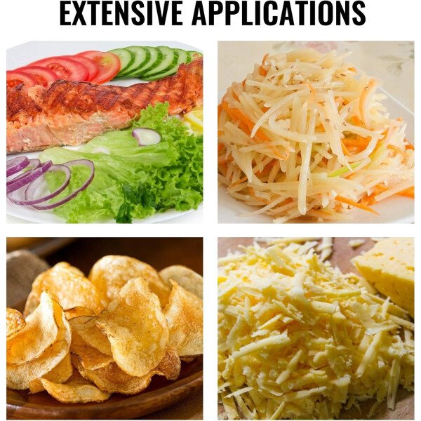 VEVOR Rallador de queso rotativo, mandolina vegetal rotativa de aleación de zinc, mandolina manual de queso con 5 conos de corte de acero inoxidable, rallador manual de verduras con cuenco de 2.5 L, - Imagen 7