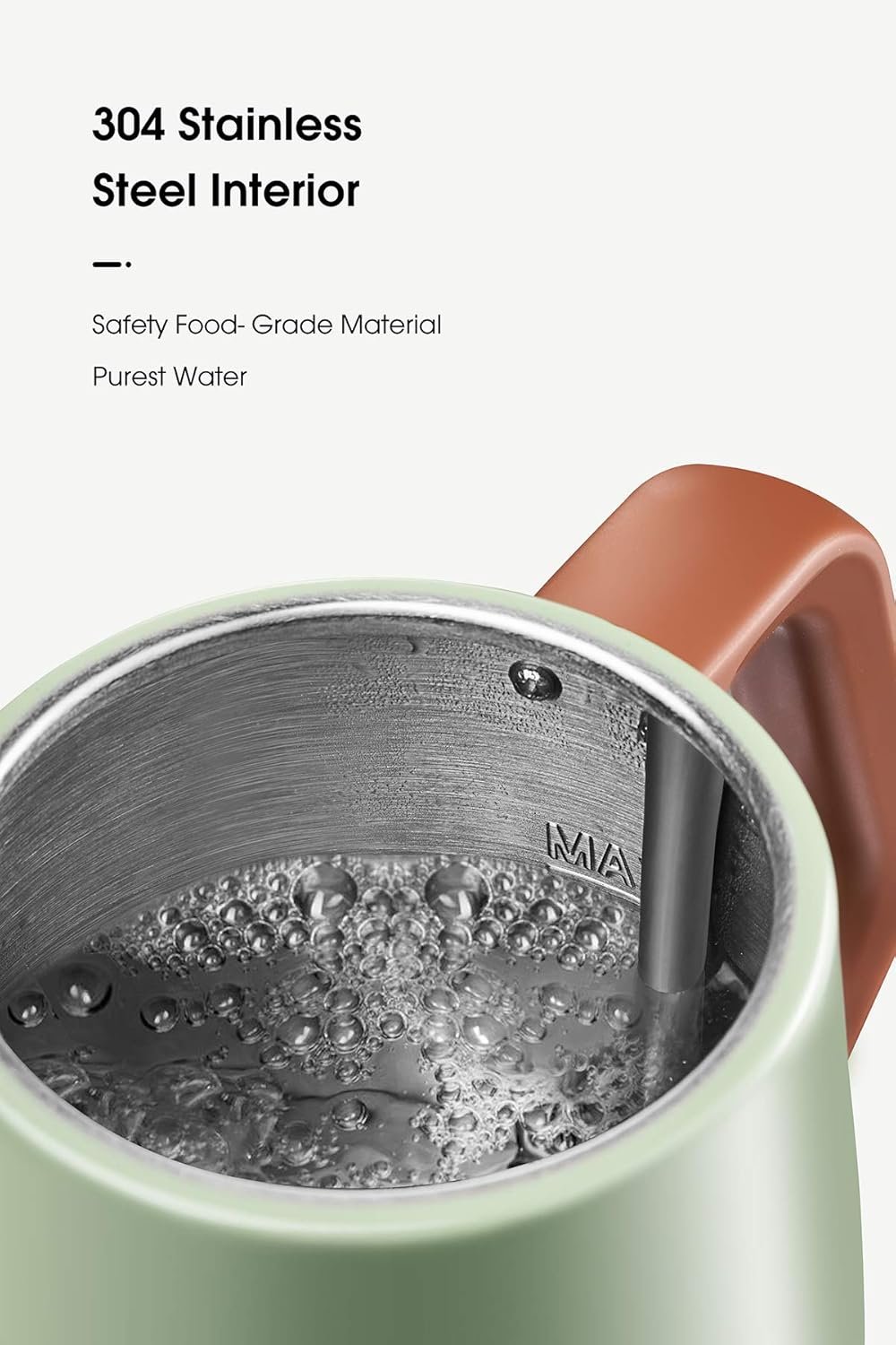 DmofwHi - Hervidor eléctrico de cuello de cisne (1.05 cuartos de galón), Hervidor de café clásico 100% de acero inoxidable y sin BPA, tetera, verde - Imagen 4