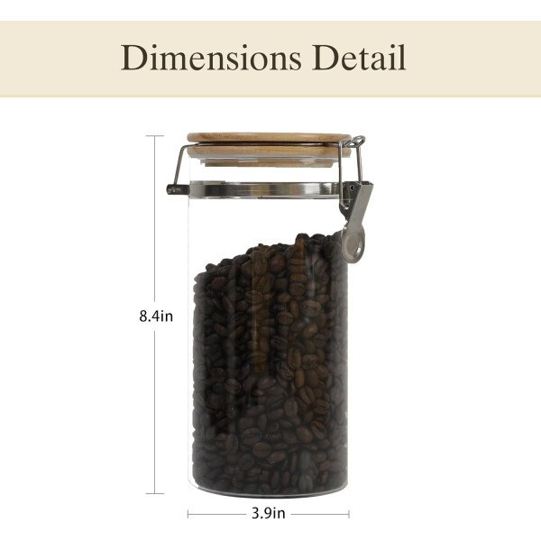 Juego de tarros de almacenamiento de vidrio elegantes con tapas herméticas de bambú, perfecto para la organización de la cocina, harina, arroz, pasta, azúcar, granos de café, accesorios incluidos - Imagen 25