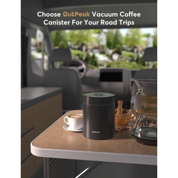 OUTPEAK Neo 2025 Kilo - Recipiente de café al vacío automático, capacidad de 1.5 litros para 17.6 onzas de granos de café, operación con un botón, recipiente de almacenamiento de café de acero - Imagen 7