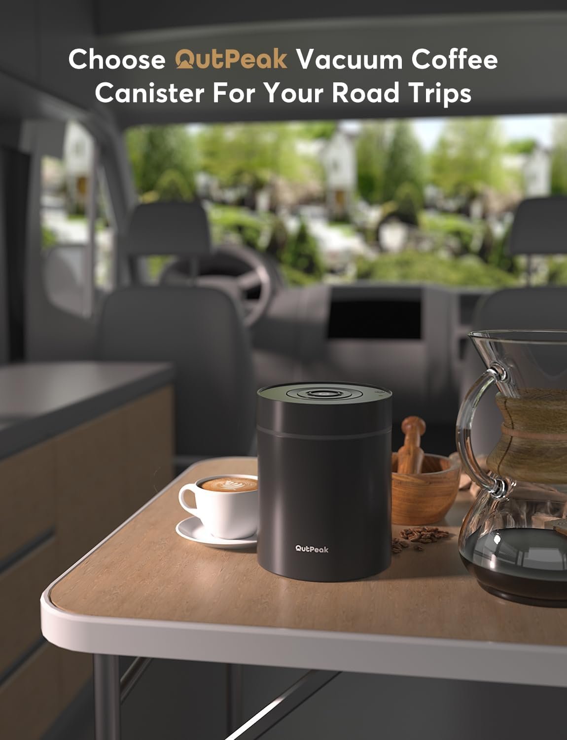 OUTPEAK Neo 2025 Kilo - Recipiente de café al vacío automático, capacidad de 1.5 litros para 17.6 onzas de granos de café, operación con un botón, recipiente de almacenamiento de café de acero - Imagen 7