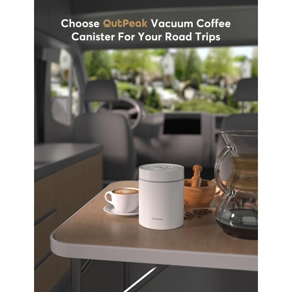 OUTPEAK Neo 2025 Kilo - Recipiente de café al vacío automático, capacidad de 1.5 litros para 17.6 onzas de granos de café, operación con un botón, recipiente de almacenamiento de café de acero - Imagen 14