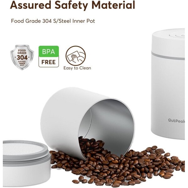 OUTPEAK Neo 2025 Kilo - Recipiente de café al vacío automático, capacidad de 1.5 litros para 17.6 onzas de granos de café, operación con un botón, recipiente de almacenamiento de café de acero - Imagen 15