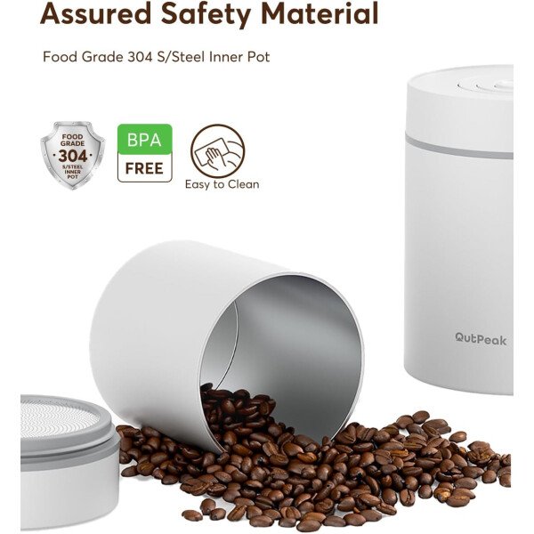 OUTPEAK Neo 2025 Kilo - Recipiente de café al vacío automático, capacidad de 1.5 litros para 17.6 onzas de granos de café, operación con un botón, recipiente de almacenamiento de café de acero - Imagen 25
