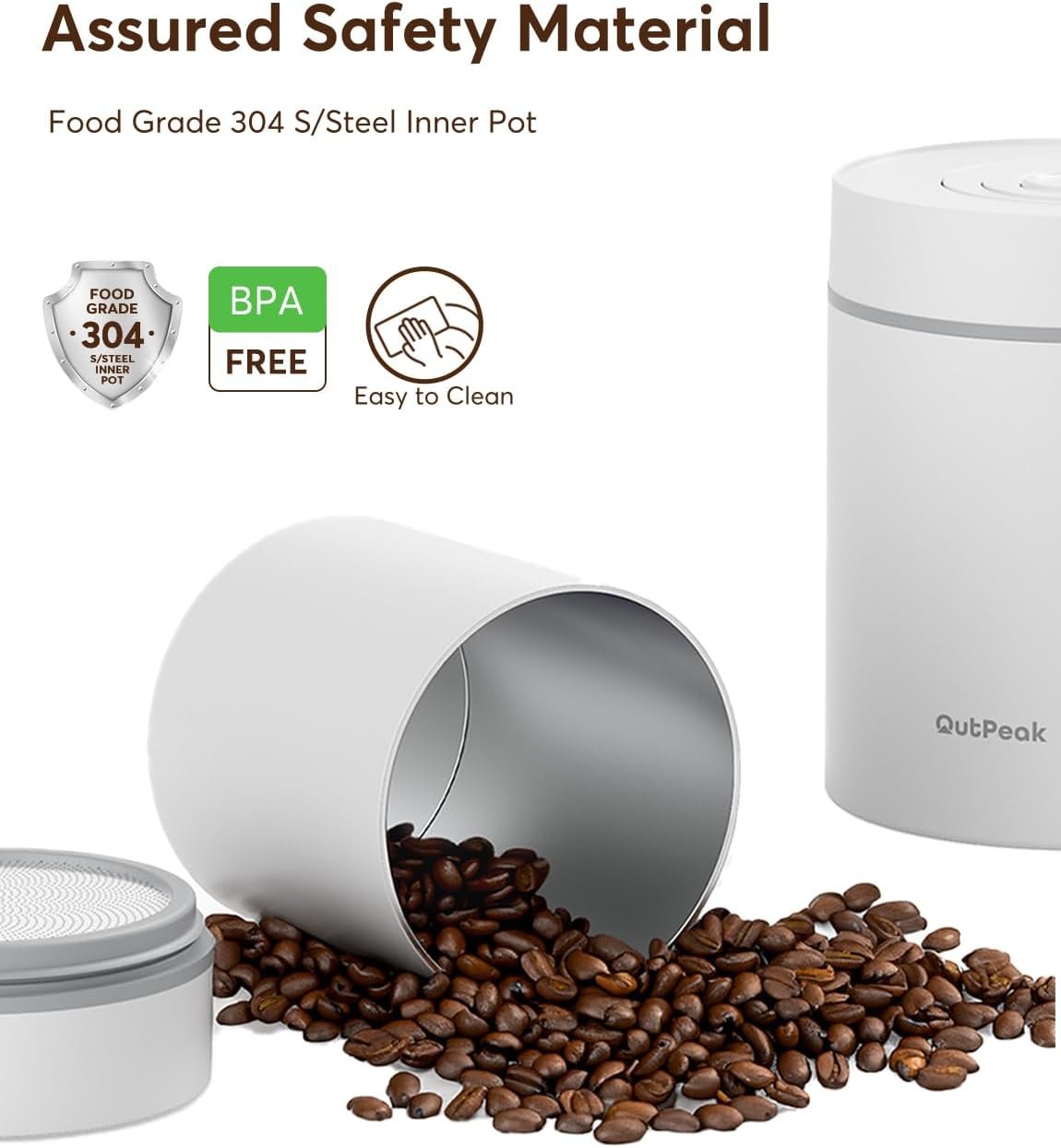 OUTPEAK Neo 2025 Kilo - Recipiente de café al vacío automático, capacidad de 1.5 litros para 17.6 onzas de granos de café, operación con un botón, recipiente de almacenamiento de café de acero - Imagen 25