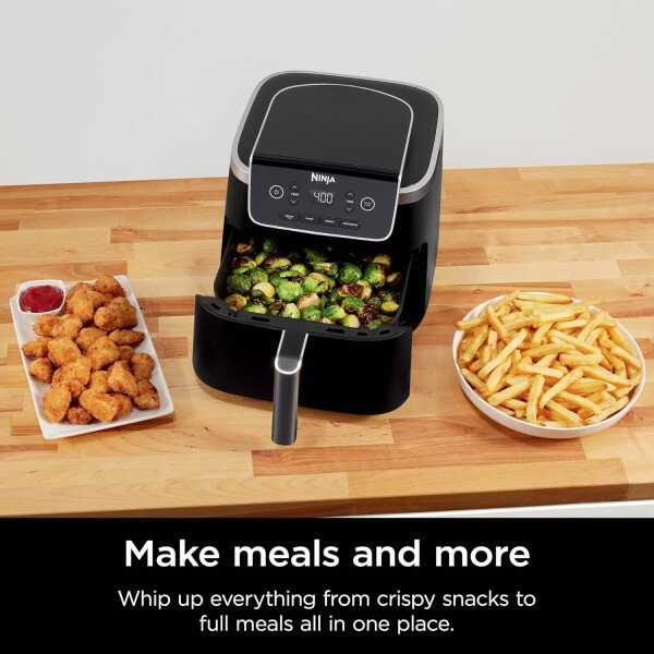 Ninja Air Fryer Pro 4 en 1 con capacidad de 5 cuartos de galón, freír al aire, asar, recalentar, deshidratar, tecnología Air Crisp con 400F para caliente, 120 voltios, cesta antiadherente y plato para - Image 5