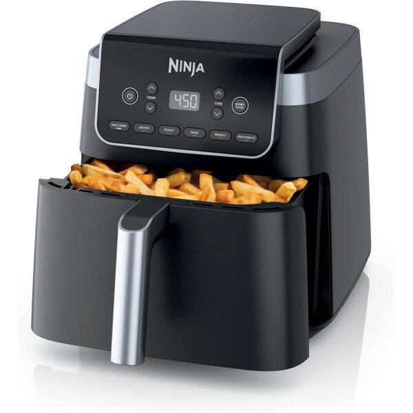 Ninja Air Fryer Pro 4 en 1 con capacidad de 5 cuartos de galón, freír al aire, asar, recalentar, deshidratar, tecnología Air Crisp con 400F para caliente, 120 voltios, cesta antiadherente y plato para - Image 11