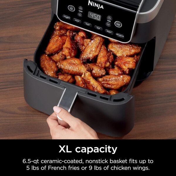 Ninja Air Fryer Pro 4 en 1 con capacidad de 5 cuartos de galón, freír al aire, asar, recalentar, deshidratar, tecnología Air Crisp con 400F para caliente, 120 voltios, cesta antiadherente y plato para - Image 13