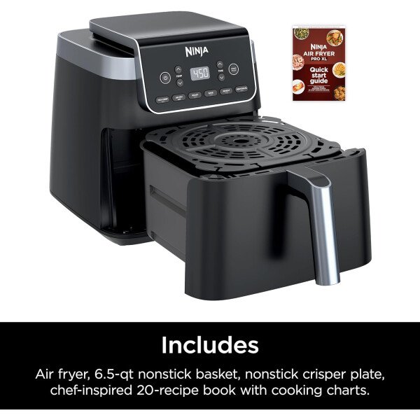 Ninja Air Fryer Pro 4 en 1 con capacidad de 5 cuartos de galón, freír al aire, asar, recalentar, deshidratar, tecnología Air Crisp con 400F para caliente, 120 voltios, cesta antiadherente y plato para - Image 20