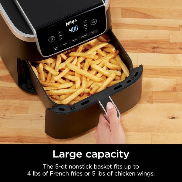 Ninja Air Fryer Pro 4 en 1 con capacidad de 5 cuartos de galón, freír al aire, asar, recalentar, deshidratar, tecnología Air Crisp con 400F para caliente, 120 voltios, cesta antiadherente y plato para - Image 23
