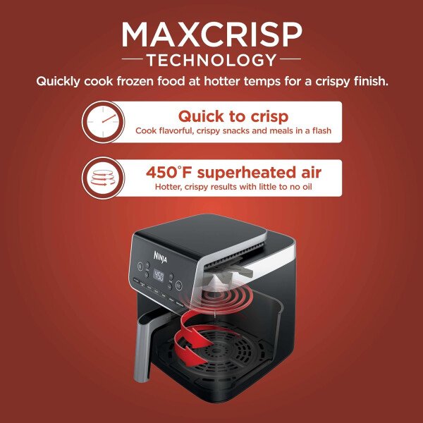 Ninja Air Fryer Pro 4 en 1 con capacidad de 5 cuartos de galón, freír al aire, asar, recalentar, deshidratar, tecnología Air Crisp con 400F para caliente, 120 voltios, cesta antiadherente y plato para - Image 31