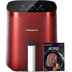 Beelicious Freidora de aire, freidora de aire compacta inteligente 8 en 1 de 4 cuartos de galón, recordatorio de agitación, freidora de aire digital de 450 °F con tecnología de bloqueo de sabor