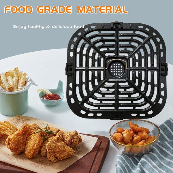 Sartén para freidora de aire para instantáneos Vortex Mini horno freidora de aire de 2 cuartos de galón, placa de parrilla de freidora de aire de primera calidad, rejilla de rejilla con pestañas de goma para instantáneos, freidora de aire de 2 cuartos de galón, antiadherente, apta para lavavajillas - Imagen 3
