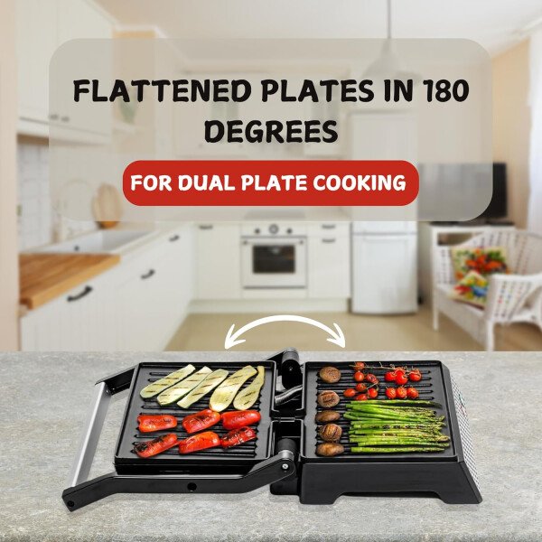 OVENTE - Sandwichera eléctrica con placas antiadherentes, luces indicadoras, asa de tacto frío, fácil de limpiar y guardar, cocina desayuno, queso a la parrilla, tostados y aperitivos, negro GPS401B - Image 12