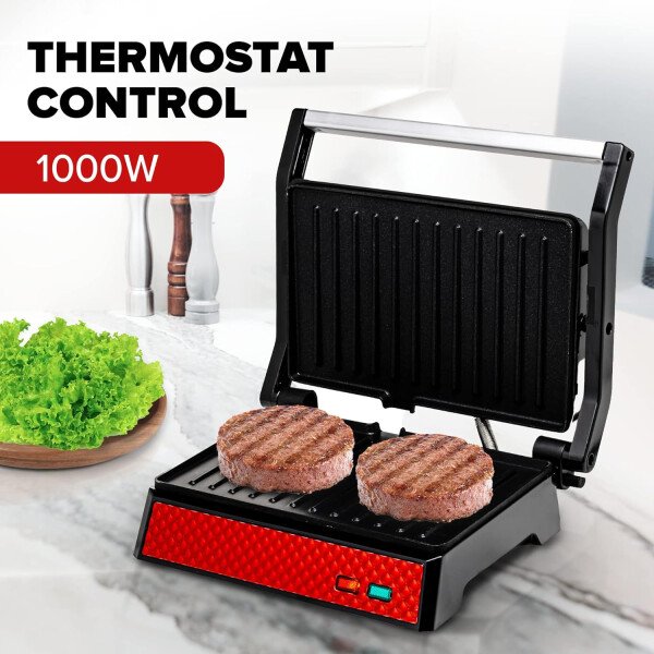 OVENTE - Sandwichera eléctrica con placas antiadherentes, luces indicadoras, asa de tacto frío, fácil de limpiar y guardar, cocina desayuno, queso a la parrilla, tostados y aperitivos, negro GPS401B - Image 58