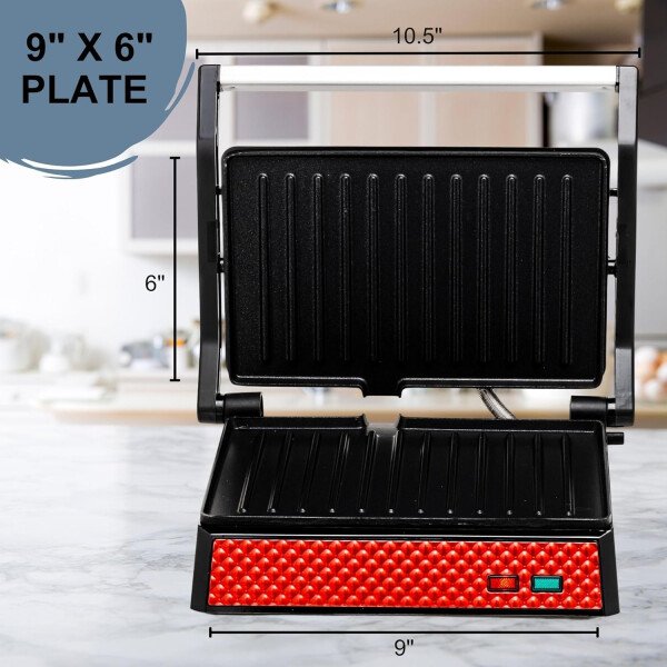 OVENTE - Sandwichera eléctrica con placas antiadherentes, luces indicadoras, asa de tacto frío, fácil de limpiar y guardar, cocina desayuno, queso a la parrilla, tostados y aperitivos, negro GPS401B - Image 62