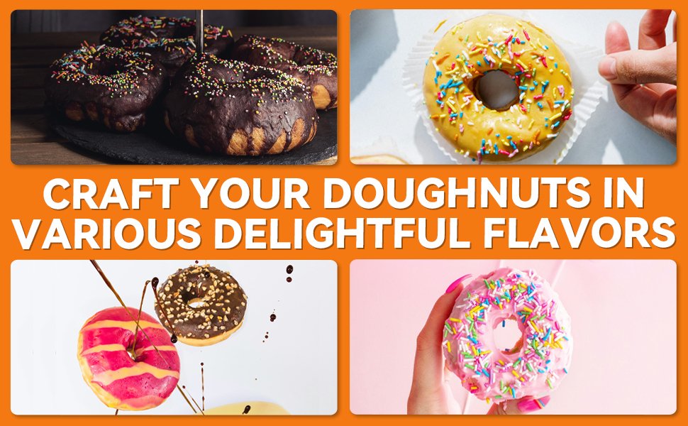 ¡Crea tus donas en varios sabores deliciosos!