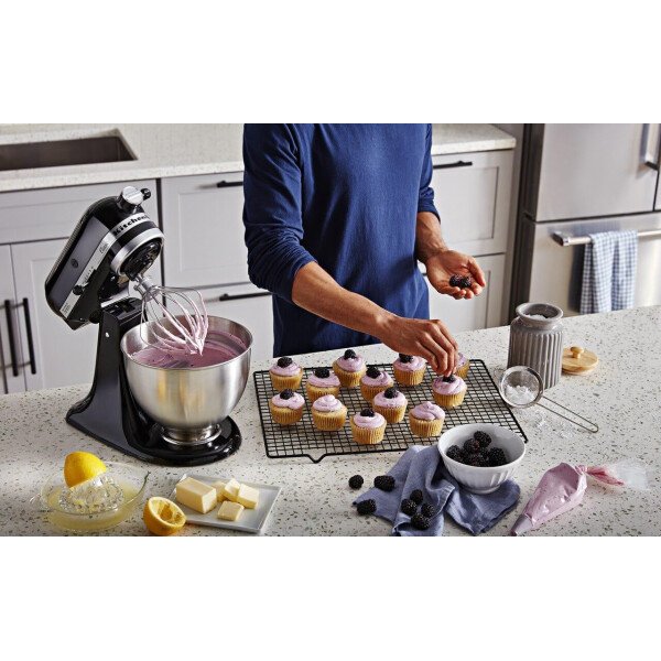 Batidora clásica de pie KitchenAid K45SSWH K45SS, 275 W, 4 1/2 qt, Negro ónice - Image 4