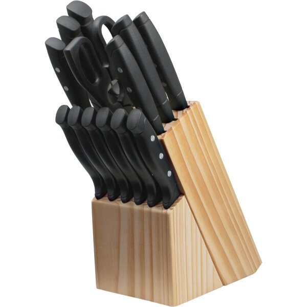 Farberware Juego de 22 piezas de bloques de cuchillos y herramientas de cocina de acero inoxidable de alto carbono, color negro, duradero ANDPrecision - Image 10