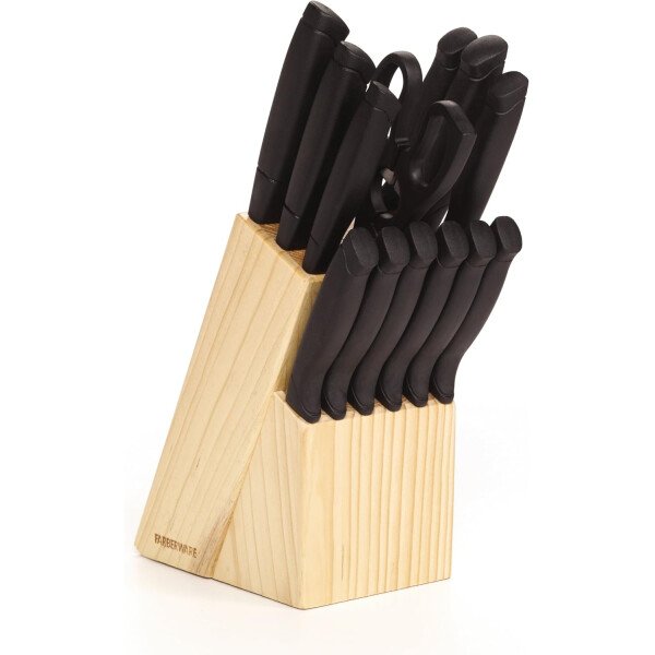 Farberware Juego de 22 piezas de bloques de cuchillos y herramientas de cocina de acero inoxidable de alto carbono, color negro, duradero ANDPrecision - Image 14