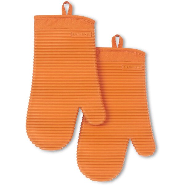 KitchenAid - Juego de guantes de horno de silicona suave acanalada, 7 x 13 pulgadas, color malteada, 2 unidades - Imagen 100
