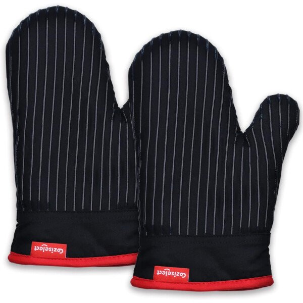 Juego de guantes de horno y soportes para ollas, guantes de cocina resistentes al calor y soportes para ollas, juego de guantes de horno de silicona para cocina, algodón puro y forro de - Image 16