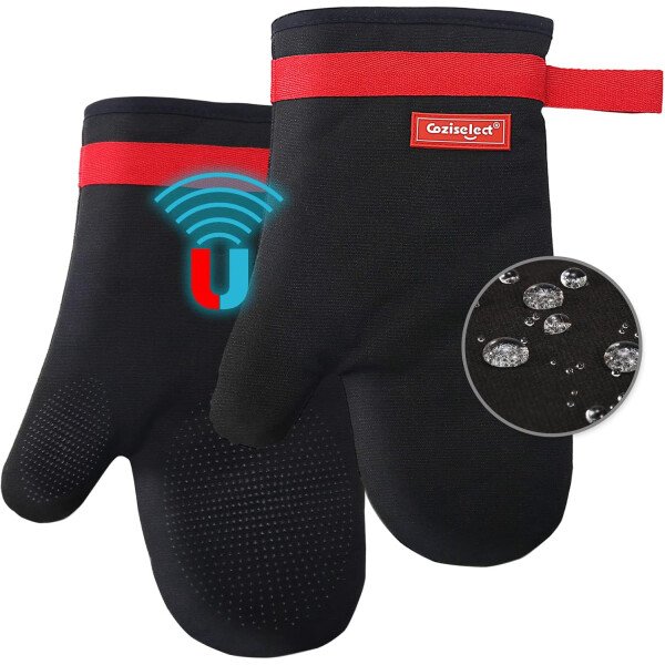 Juego de guantes de horno y soportes para ollas, guantes de cocina resistentes al calor y soportes para ollas, juego de guantes de horno de silicona para cocina, algodón puro y forro de - Image 38