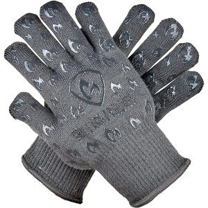 Guantes de horno Grill Armor de 932 °F resistentes al calor extremo y a los cortes con dedos para barbacoa, cocinar, asar, hornear, accesorio para ahumador, hierro fundido, hoguera, campamento,