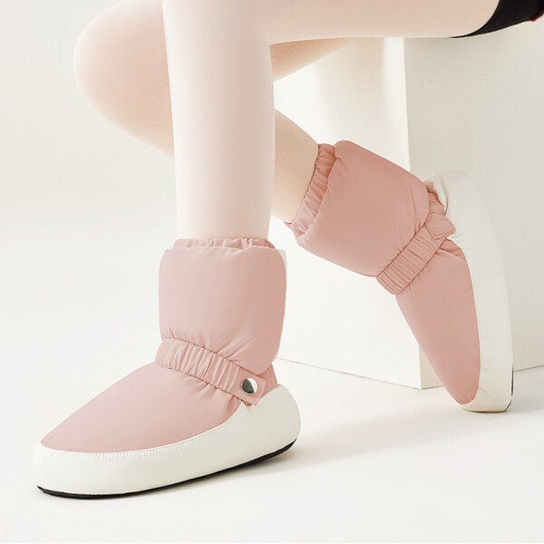 Botas cálidas de baile, botines cálidos de Ballet de invierno para chico, zapatos de baile nacional para adultos, zapatos de Ballet empalmados de danza moderna, bailarina