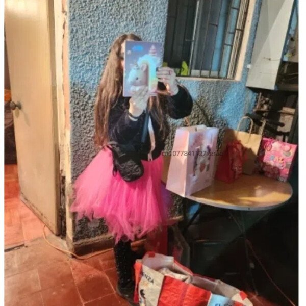 Nueva falda de ballet sin hueso para niñas, linda falda de princesa de gasa de 4 capas para actuaciones en grupo de ballet de escenario para niñas - Imagen 5