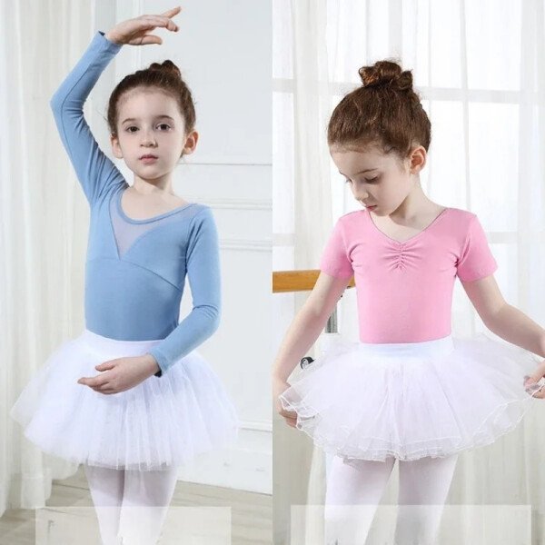 Falda de ballet con 5 colores Falda transparente de hilo suave esponjosa de 4 capas para niños Falda de ballet elástica Moda y linda - Image 3