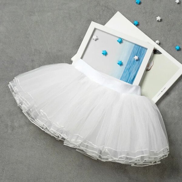Falda de ballet con 5 colores Falda transparente de hilo suave esponjosa de 4 capas para niños Falda de ballet elástica Moda y linda - Image 6
