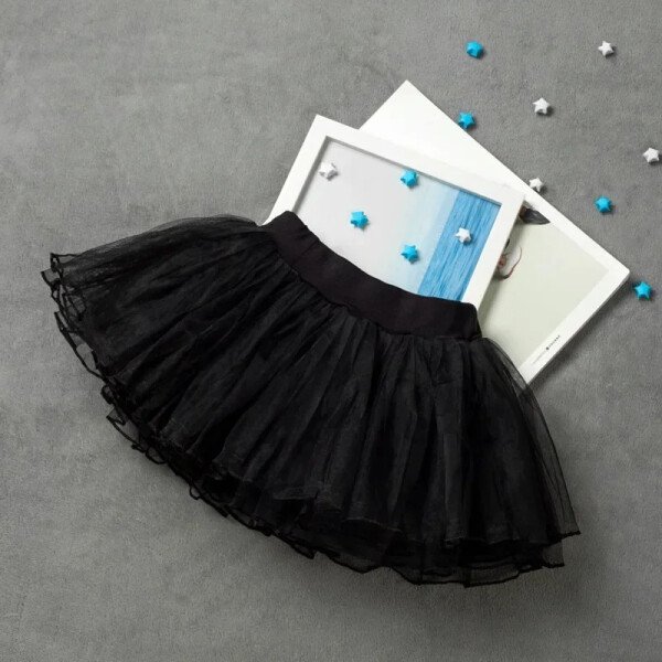 Falda de ballet con 5 colores Falda transparente de hilo suave esponjosa de 4 capas para niños Falda de ballet elástica Moda y linda - Image 8
