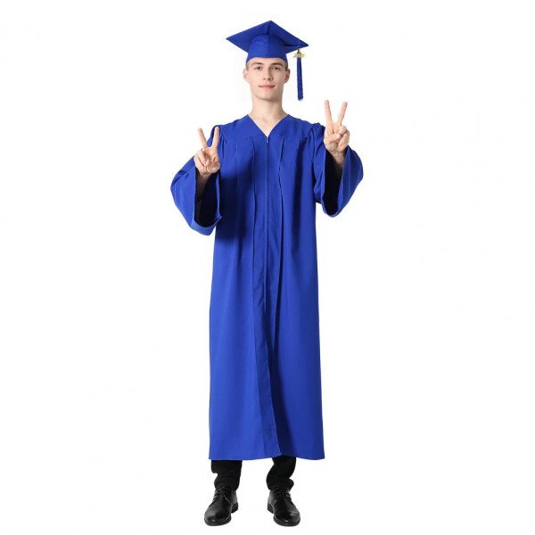 Traje de graduación, bata de graduación para estudiantes de artes con cuello en V, sombrero, uniforme de soltero para médico, fiesta de graduación, largo hasta la rodilla - Image 6