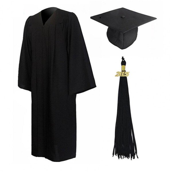 Traje de graduación, bata de graduación para estudiantes de artes con cuello en V, sombrero, uniforme de soltero para médico, fiesta de graduación, largo hasta la rodilla - Image 7