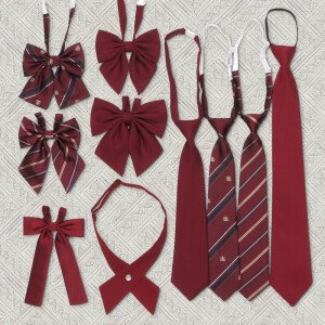 Corbata larga a rayas lisas o rojas para mujer, pajarita para niña, gargantilla para estudiantes japoneses y coreanos, uniformes escolares JK, corbatas