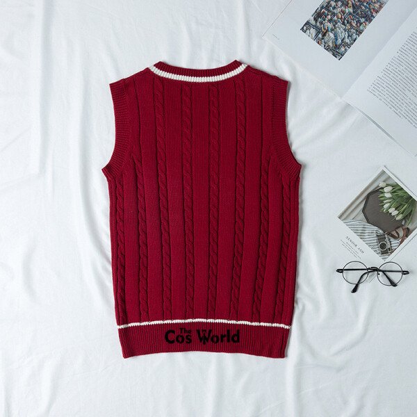 S-XXL de punto a rayas sin mangas para hombre y mujer, jerseys con cuello en V para uniforme escolar JK, ropa para estudiantes, primavera y otoño - Imagen 3
