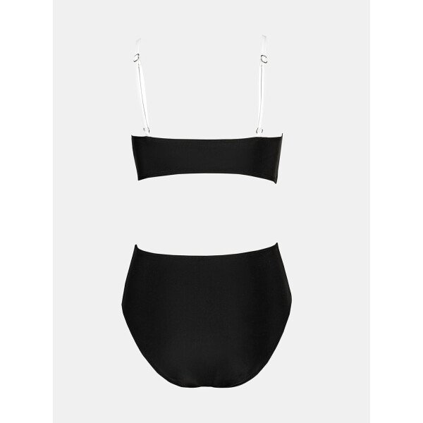 CUPSHE Conjunto de bikini de dos piezas para mujer, traje de baño de cintura alta, cuello en V, nudo frontal, tirantes delgados ajustables - Imagen 54