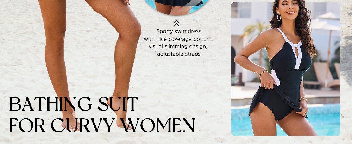 vestidos de natación para mujer con control de abdomen