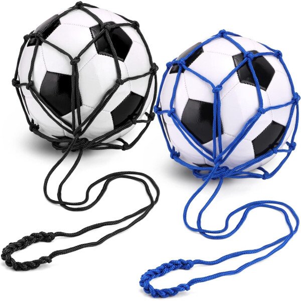 TOBWOLF 2 unidades de entrenamiento de fútbol, red de entrenamiento de retorno de fútbol para pelota de tamaño 3, 4, 5, manos libres, ayuda de entrenamiento de práctica individual, cinturón de cintura - Imagen 8