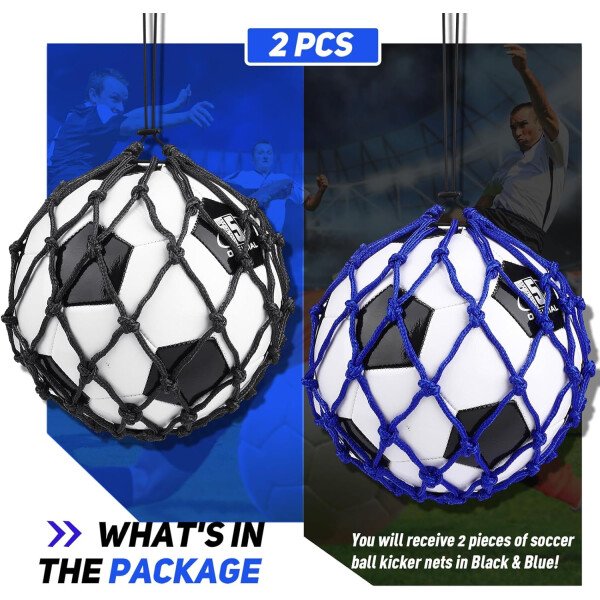 TOBWOLF 2 unidades de entrenamiento de fútbol, red de entrenamiento de retorno de fútbol para pelota de tamaño 3, 4, 5, manos libres, ayuda de entrenamiento de práctica individual, cinturón de cintura - Imagen 13