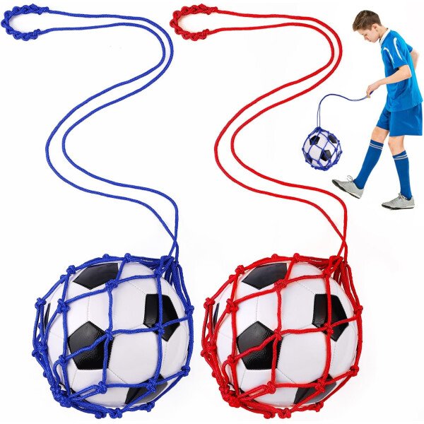 TOBWOLF 2 unidades de entrenamiento de fútbol, red de entrenamiento de retorno de fútbol para pelota de tamaño 3, 4, 5, manos libres, ayuda de entrenamiento de práctica individual, cinturón de cintura - Imagen 16