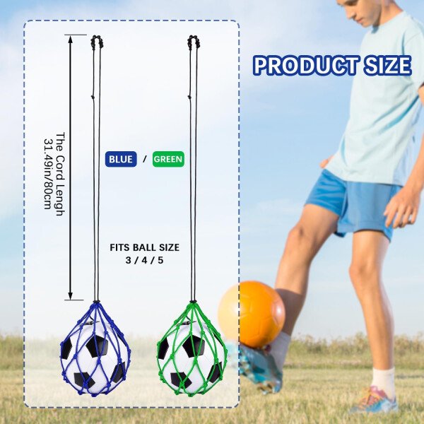 TOBWOLF 2 unidades de entrenamiento de fútbol, red de entrenamiento de retorno de fútbol para pelota de tamaño 3, 4, 5, manos libres, ayuda de entrenamiento de práctica individual, cinturón de cintura - Imagen 24